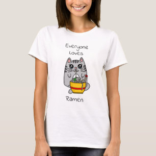 Iedereen houdt van Ramen   Funny Cat Pun T-shirt