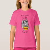 Iedereen houdt van Ramen | Funny Cat Pun T-shirt (Voorkant)