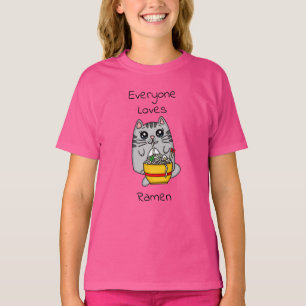 Iedereen houdt van Ramen   Funny Cat Pun T-shirt