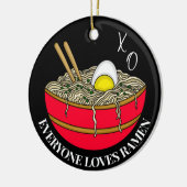 Iedereen houdt van Ramen | Vreemd kerstfeest Keramisch Ornament (Links)
