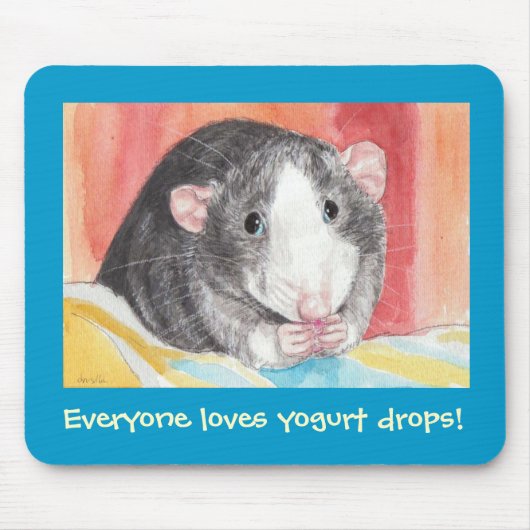 Iedereen houdt van yoghurtdruppels! muismat (Voorkant)