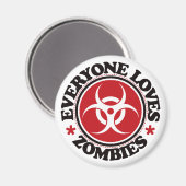 Iedereen houdt van Zombies - Rood Magneet (Voorkant / Achterkant)