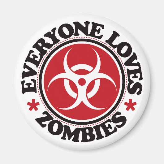 Iedereen houdt van Zombies - Rood Magneet (Voorkant)
