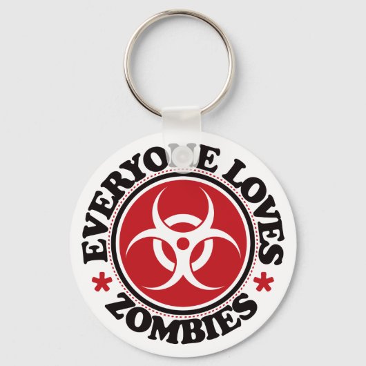 Iedereen houdt van Zombies - Rood Sleutelhanger (Voorkant)
