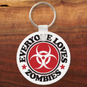 Iedereen houdt van Zombies - Rood Sleutelhanger (Voorkant)