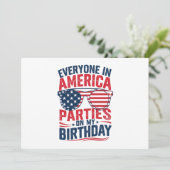 Iedereen in Amerika komt op mijn verjaardag Kaart (Staand voorkant)