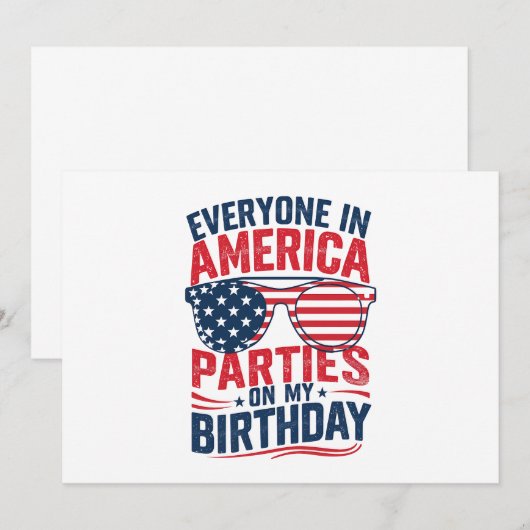 Iedereen in Amerika komt op mijn verjaardag Kaart (Voorkant / Achterkant)