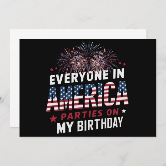 Iedereen in Amerika komt op mijn verjaardag Kaart (Voorkant / Achterkant)