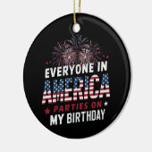 Iedereen in Amerika komt op mijn verjaardag Keramisch Ornament (Links)