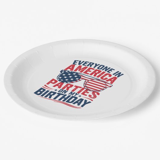 Iedereen in Amerika komt op mijn verjaardag Papieren Bordje (Gekanteld)
