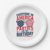Iedereen in Amerika komt op mijn verjaardag Papieren Bordje (Voorkant)