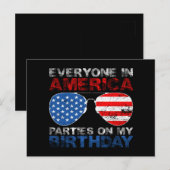 Iedereen in Amerika Viert Mijn Verjaardag Briefkaart (Voorkant / Achterkant)
