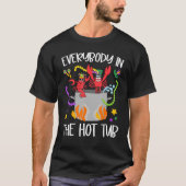 Iedereen in de Hot Tub Mardi Gras Crawfish Cajun T-shirt (Voorkant)