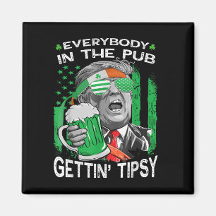 Iedereen in de kroeg krijgt tipsy grappig St Patri Magneet