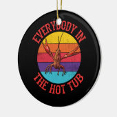 Iedereen in de warme buik Crayfish Eating Keramisch Ornament (Links)