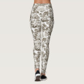 Iedereen in Harmony Toile de Jouy (natuurlijke ink Leggings (Achterkant)