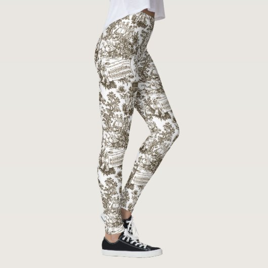 Iedereen in Harmony Toile de Jouy (natuurlijke ink Leggings (Rechts)