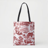 Iedereen in Harmony Toile de Jouy (ox bloedinkt) Tote Bag (Voorkant)