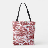 Iedereen in Harmony Toile de Jouy (ox bloedinkt) Tote Bag (Achterkant)