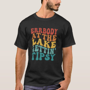 Iedereen in het meer krijgen tipsy retro groovy L T-shirt