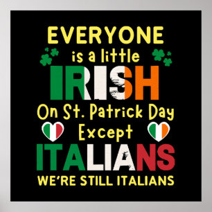 Iedereen is een beetje Iers op St. Patrick's Day Poster