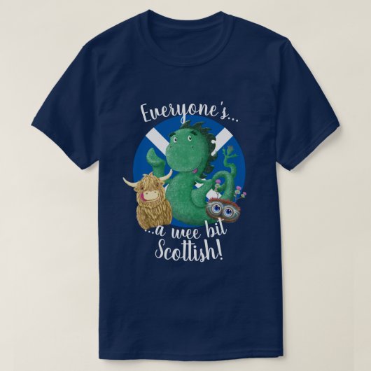 Iedereen is een beetje Schots! T-shirt (Design voorkant)