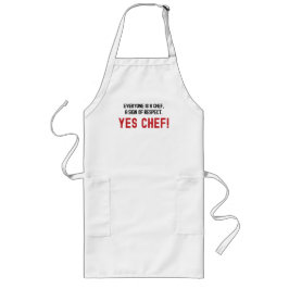 Iedereen is een chef-kok, een teken van respect. J Lang Schort