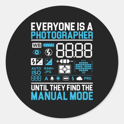 Iedereen is een fotografe camera lens ronde sticker (Voorkant)