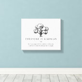 Iedereen is een geniaal citaat canvas afdruk (Insitu (Houten vloer))