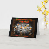 Iedereen is een gevangene: Halloween Jailbird-kaar Kaart (Gele Bloem)