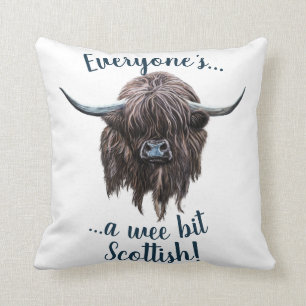 Iedereen is een Wee Bit Scottish, Highland Cow Kussen