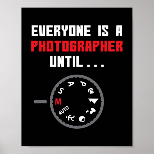 Iedereen is fotograaf tot grappige fotografie poster (Voorkant)