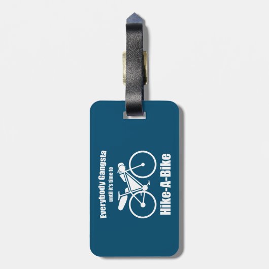 Iedereen is gangsta tot het tijd is om te fietsen bagagelabel (Achterkant verticaal)
