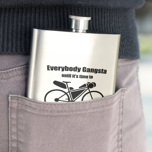Iedereen is gangsta tot het tijd is om te fietsen flacon (Voorbeeld)
