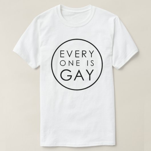 IEDEREEN IS GAY T-SHIRT (Design voorkant)