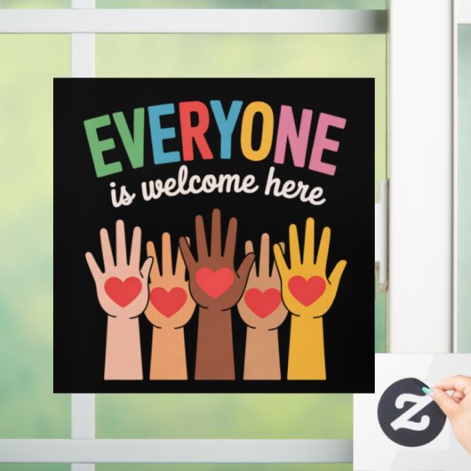 Iedereen is hier van harte welkom raamsticker (Huis)
