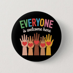 Iedereen Is Hier Van Harte Welkom Ronde Button 5,7 Cm