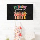 Iedereen is hier van harte welkom spandoek (Insitu)