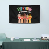Iedereen is hier van harte welkom spandoek (Beurs)