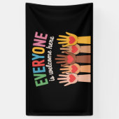 Iedereen is hier van harte welkom spandoek (Verticaal)