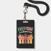 Iedereen is hier welkom badge (Voorkant met koord)