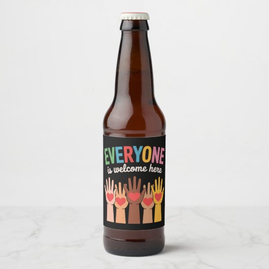 Iedereen is hier welkom bier etiket (Voorkant)