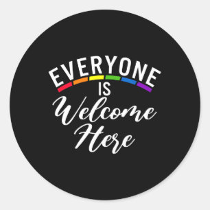 Iedereen Is Hier Welkom Biseksueel Lesbisch Homose Ronde Sticker