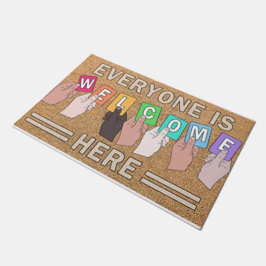 Iedereen is hier welkom deurmat (Schuin)