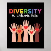 Iedereen is hier welkom, diversiteit is hier welko poster (Voorkant)
