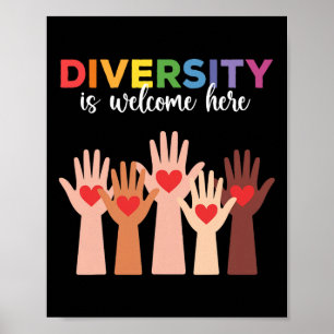 Iedereen is hier welkom, diversiteit is hier welko poster