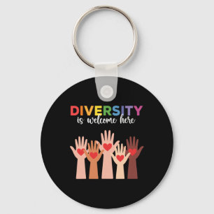 Iedereen Is Hier Welkom Diversiteit Is Hier Welkom Sleutelhanger