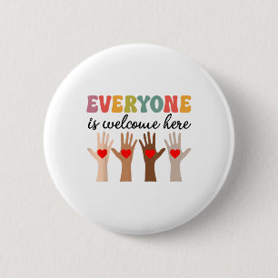 Iedereen is hier welkom Idaho Leraar Mannen Vrouwe Ronde Button 5,7 Cm