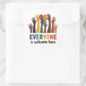 Iedereen is hier welkom Idaho leraar Vierkante Sticker (Tas)