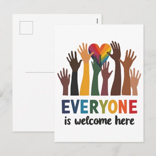 Iedereen is hier welkom, Idaho Onderwijzer Feestdagenkaart (Voorkant / Achterkant)